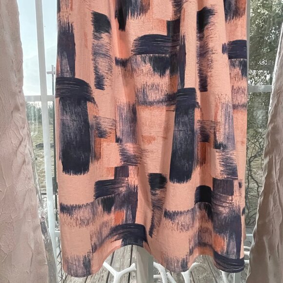 Universal Thread Small Navy Blue Pink Peach Dress Cotton Pockets Puff Sleeves - Picture 15 of 15